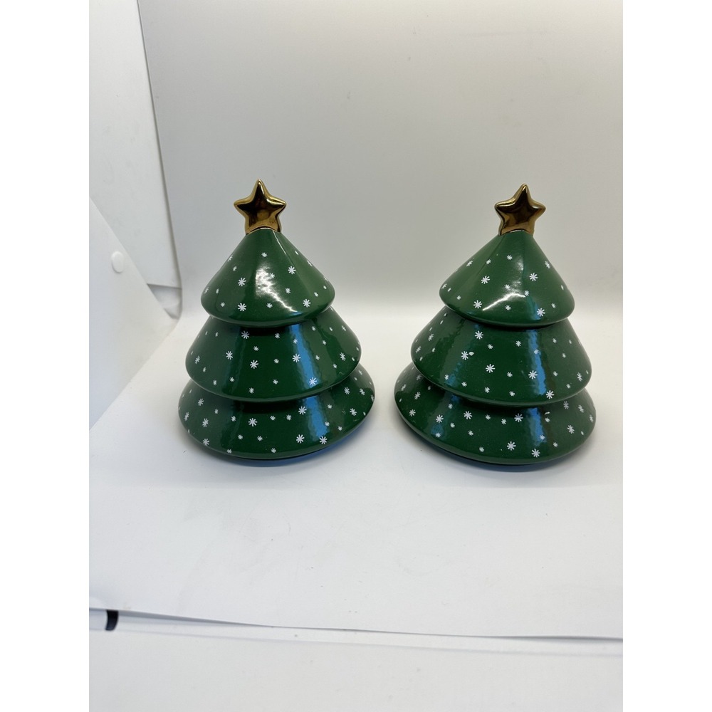 The Cellar Holiday 2-Pc Tree Stoneware Cocottes Set 12.3 oz Festive Christmas‎